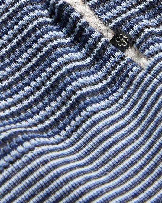 Ted Baker hombres 2ZFP1304 ropa Polo de manga corta con textura a rayas de Radwint azul oscuro