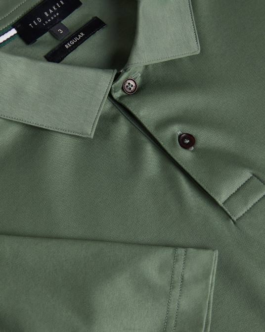 Ted Baker hombres 2ZFP1310 ropa polo de manga corta y corte slim zeiter caqui