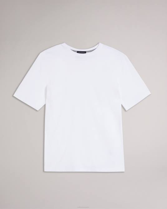 Ted Baker hombres 2ZFP1314 ropa Camiseta lisa de corte regular y manga corta de Tywinn blanco