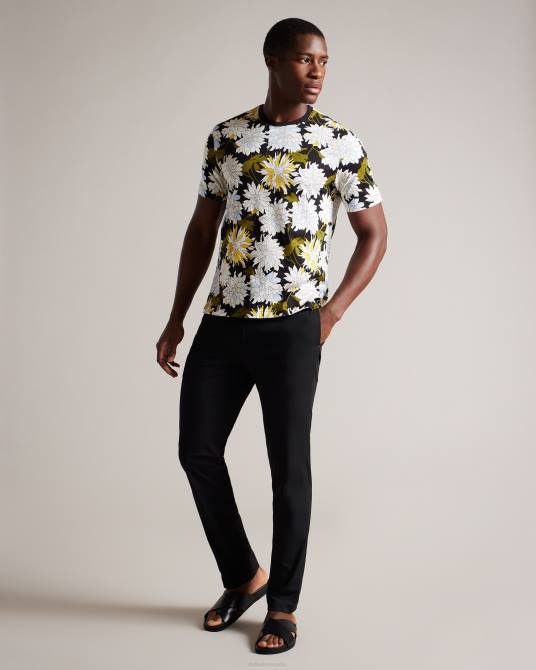 Ted Baker hombres 2ZFP1316 ropa camiseta florida de manga corta con estampado floral multicolor
