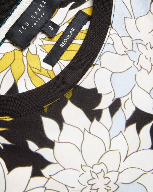 Ted Baker hombres 2ZFP1316 ropa camiseta florida de manga corta con estampado floral multicolor