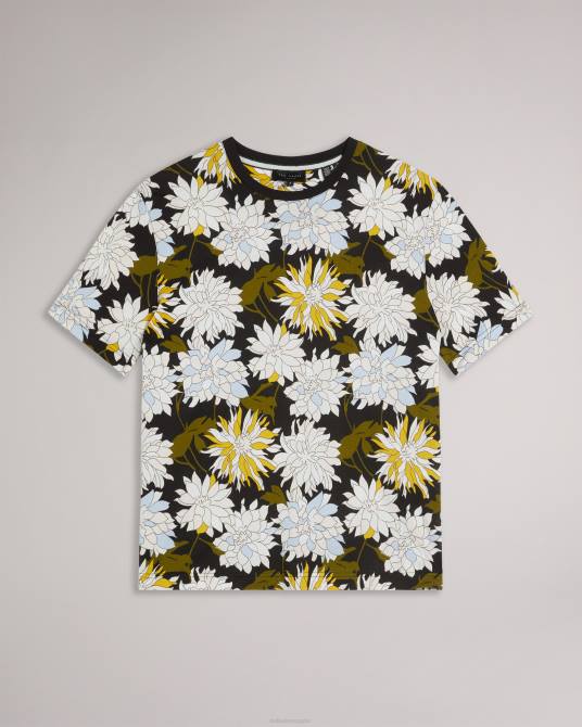 Ted Baker hombres 2ZFP1316 ropa camiseta florida de manga corta con estampado floral multicolor