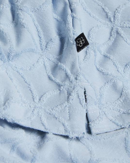 Ted Baker hombres 2ZFP1321 ropa polo maroc de manga corta con cremallera y jacquard pl-azul