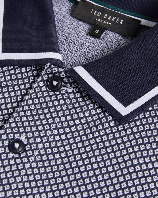Ted Baker hombres 2ZFP1322 ropa polo affric de manga corta con textura geo regular Armada
