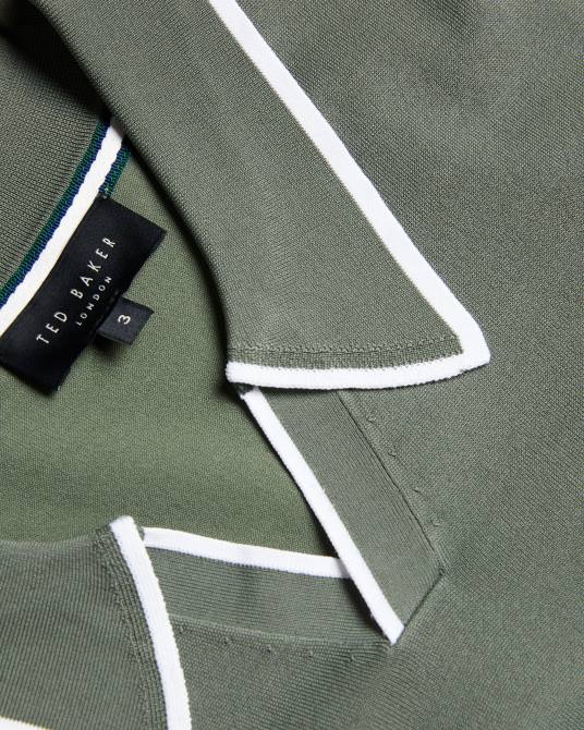 Ted Baker hombres 2ZFP1327 ropa polo de rayón de manga corta stortfo caqui