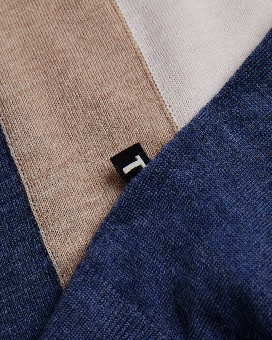 Ted Baker hombres 2ZFP1328 ropa polo larbrot manga corta cuello cremallera crudo