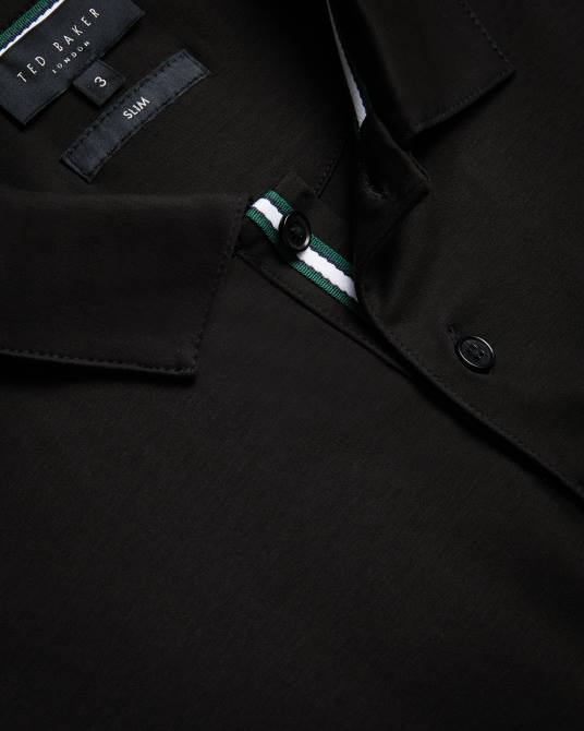 Ted Baker hombres 2ZFP1329 ropa polo de manga corta y corte slim zeiter negro