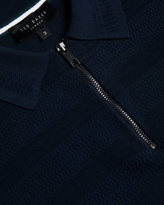 Ted Baker hombres 2ZFP1340 ropa polo texturizado manga corta stree Armada