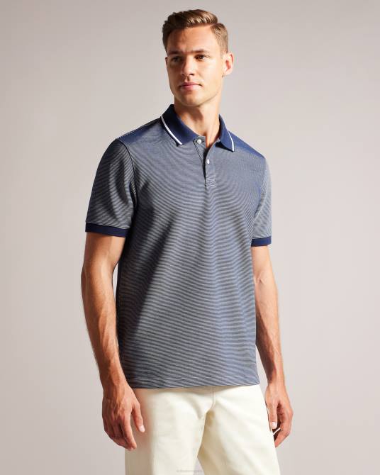Ted Baker hombres 2ZFP1341 ropa polo de manga corta a rayas ellerby Armada