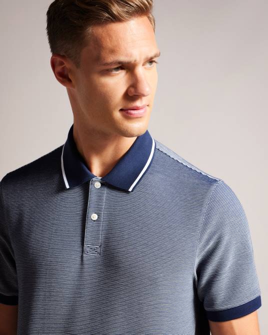 Ted Baker hombres 2ZFP1341 ropa polo de manga corta a rayas ellerby Armada