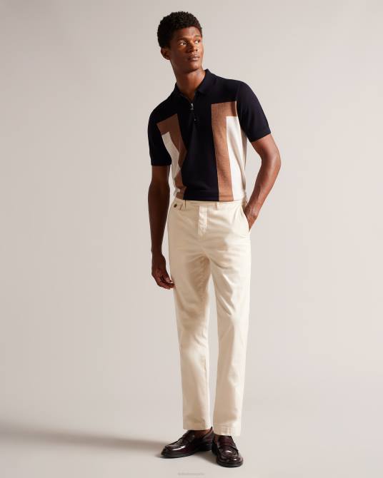 Ted Baker hombres 2ZFP1349 ropa polo larbrot manga corta cuello cremallera azul marino oscuro