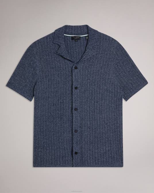 Ted Baker hombres 2ZFP1357 ropa polo de punto de manga corta a prueba de agua Armada