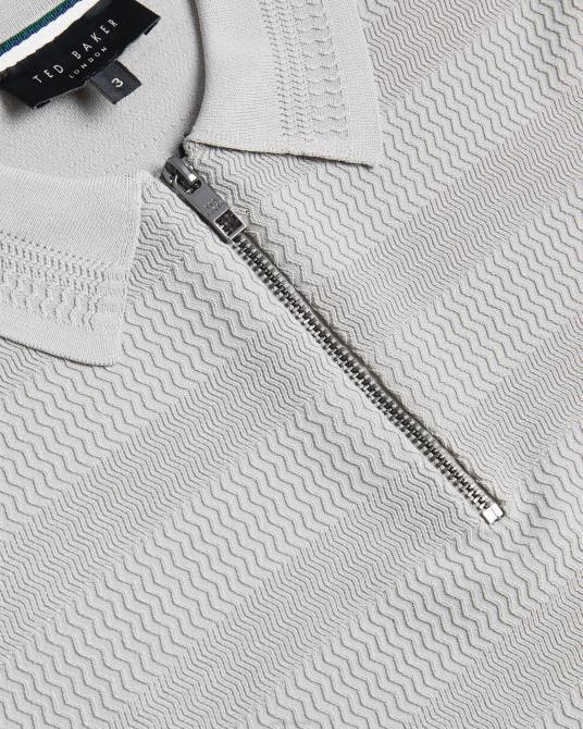 Ted Baker hombres 2ZFP1363 ropa polo texturizado manga corta stree gris