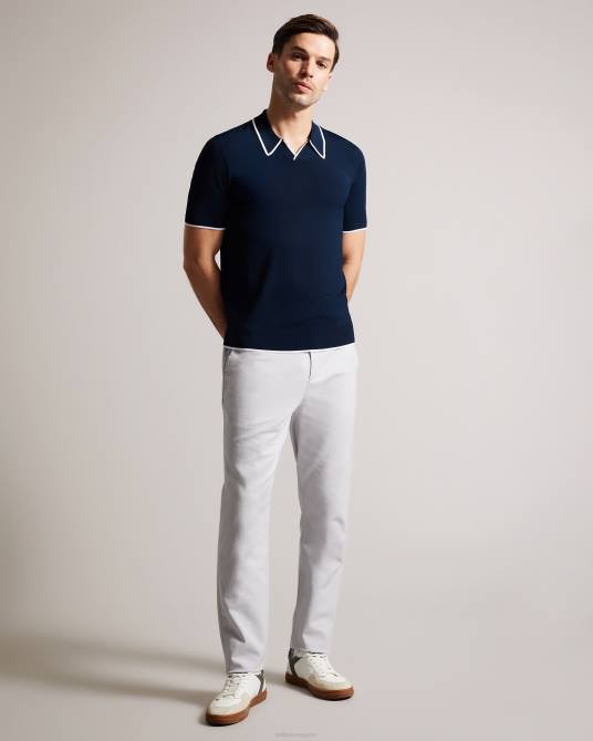 Ted Baker hombres 2ZFP1373 ropa polo de rayón de manga corta stortfo Armada