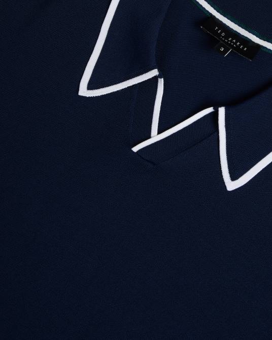 Ted Baker hombres 2ZFP1373 ropa polo de rayón de manga corta stortfo Armada