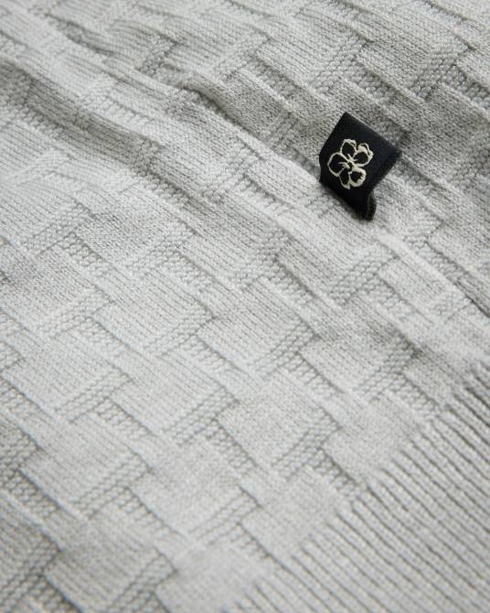 Ted Baker hombres 2ZFP1385 ropa Polo mahana de manga corta con costura en T regular gris claro