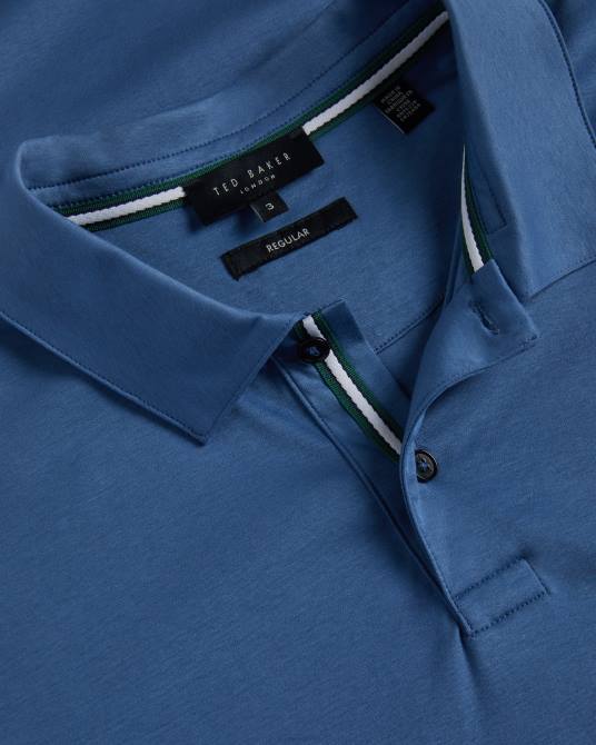 Ted Baker hombres 2ZFP1412 ropa polo de manga corta y corte slim zeiter azul oscuro