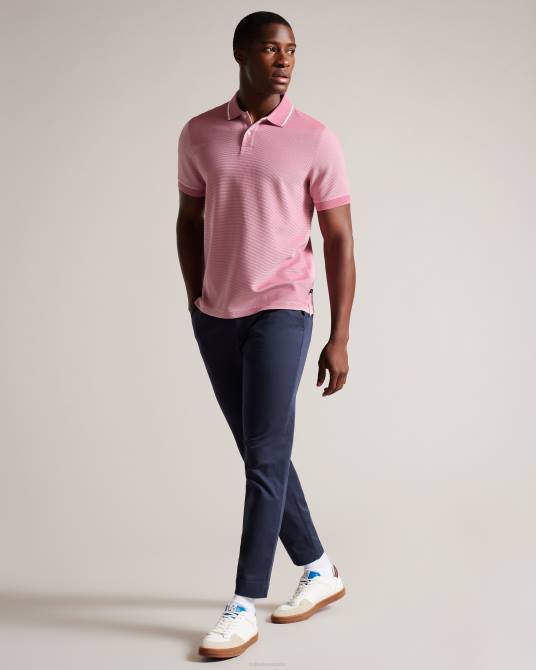 Ted Baker hombres 2ZFP1413 ropa polo de manga corta a rayas ellerby rosa medio