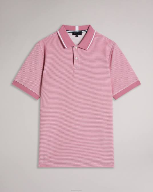 Ted Baker hombres 2ZFP1413 ropa polo de manga corta a rayas ellerby rosa medio