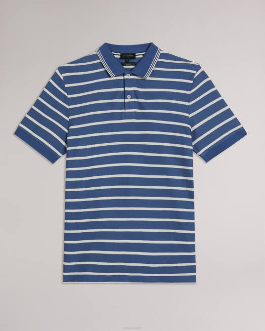 Ted Baker hombres 2ZFP1427 ropa Polo nivenn de manga corta y corte regular a rayas azul oscuro
