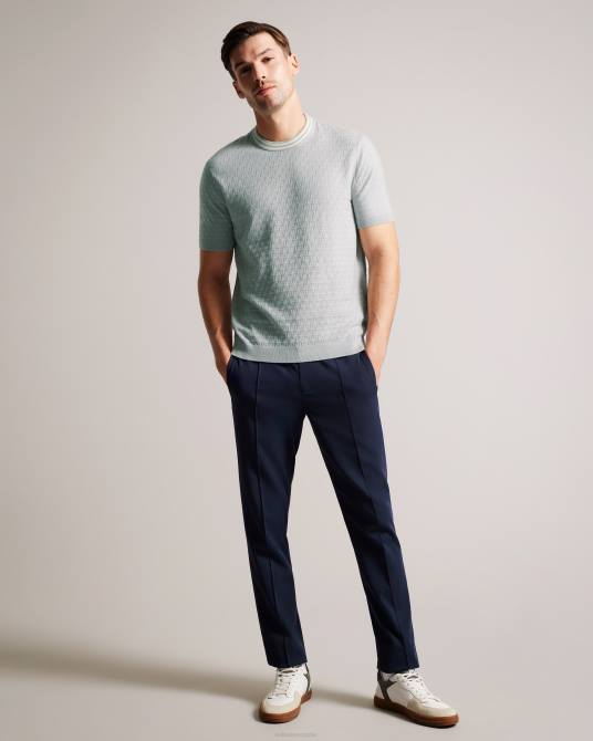 Ted Baker hombres 2ZFP1461 ropa camiseta hanam de manga corta cosida gris