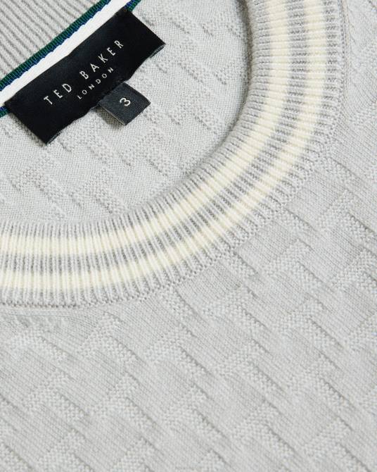 Ted Baker hombres 2ZFP1461 ropa camiseta hanam de manga corta cosida gris