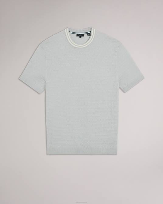 Ted Baker hombres 2ZFP1461 ropa camiseta hanam de manga corta cosida gris