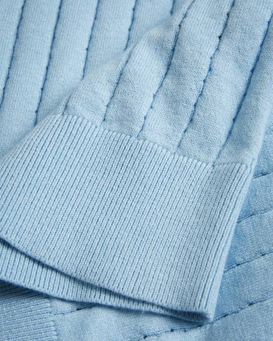 Ted Baker hombres 2ZFP1464 ropa polo botánico manga corta cuello abierto cielo azul