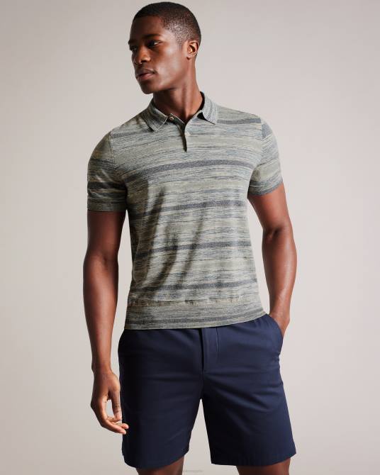 Ted Baker hombres 2ZFP1466 ropa polo de punto de manga corta mauda piedra