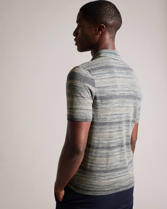 Ted Baker hombres 2ZFP1466 ropa polo de punto de manga corta mauda piedra