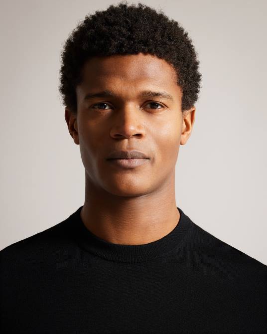 Ted Baker hombres 2ZFP1468 ropa camiseta de punto de manga corta senti negro