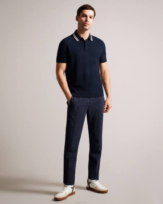 Ted Baker hombres 2ZFP1497 ropa Polo mahana de manga corta con costura en T regular Armada