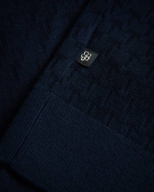 Ted Baker hombres 2ZFP1497 ropa Polo mahana de manga corta con costura en T regular Armada