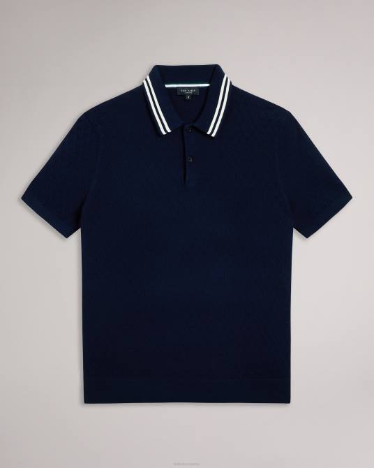 Ted Baker hombres 2ZFP1497 ropa Polo mahana de manga corta con costura en T regular Armada