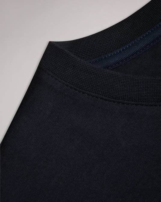 Ted Baker hombres 2ZFP1513 ropa Camiseta lisa de corte regular y manga corta de Tywinn negro