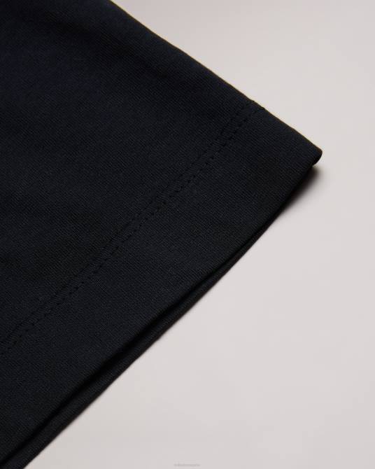 Ted Baker hombres 2ZFP1513 ropa Camiseta lisa de corte regular y manga corta de Tywinn negro