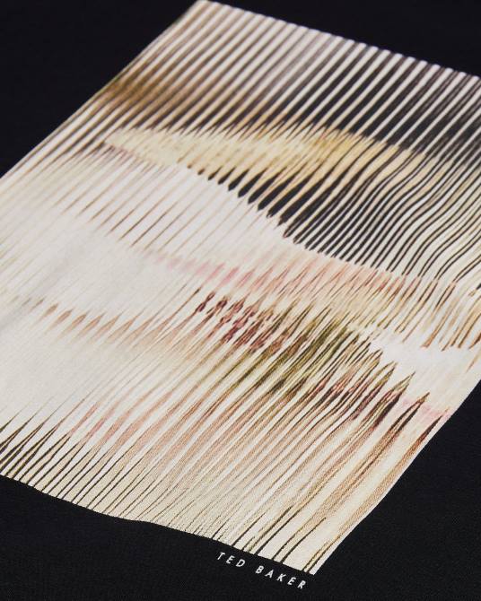 Ted Baker hombres 2ZFP1526 ropa camiseta de manga corta con gráfico abstracto de especies negro