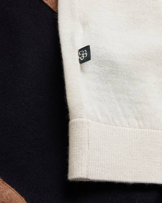 Ted Baker hombres 2ZFP1538 ropa camiseta navia de pura lana manga corta azul marino oscuro