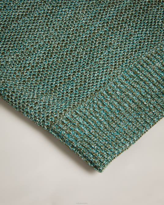 Ted Baker hombres 2ZFP1558 ropa polo de manga corta con cremallera blossam aceituna