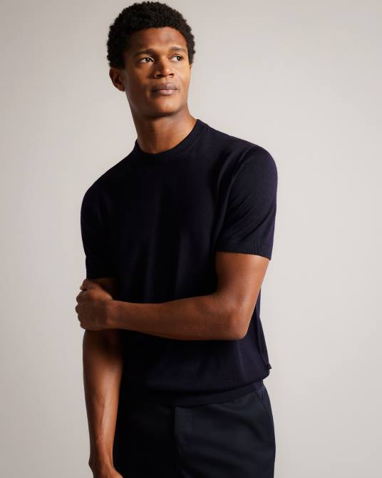 Ted Baker hombres 2ZFP1591 ropa camiseta de punto de manga corta senti Armada