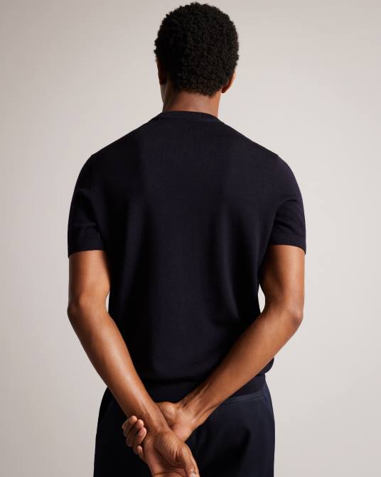 Ted Baker hombres 2ZFP1591 ropa camiseta de punto de manga corta senti Armada