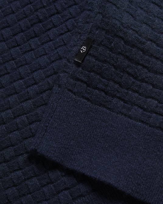 Ted Baker hombres 2ZFP1246 ropa cuello redondo texturizado de manga larga lentic Armada