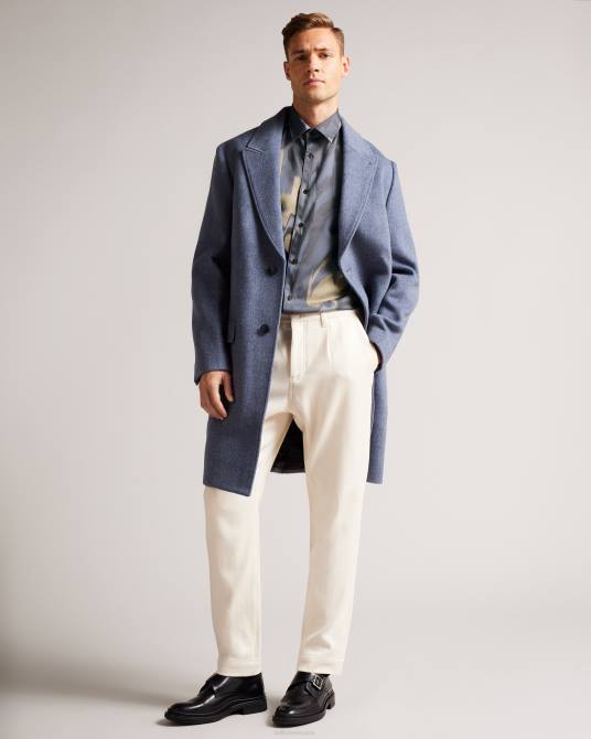 Ted Baker hombres 2ZFP1252 ropa camisa mordun de manga larga con estampado abstracto de mariposas gris