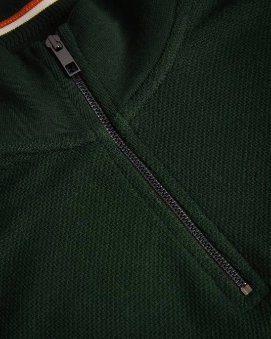 Ted Baker hombres 2ZFP1281 ropa sanot jersey de manga larga con cuello alzado caqui