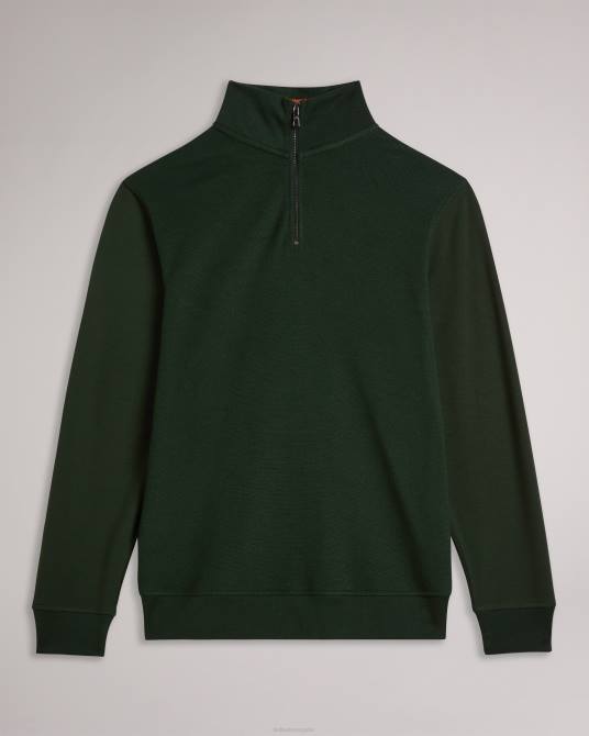Ted Baker hombres 2ZFP1281 ropa sanot jersey de manga larga con cuello alzado caqui