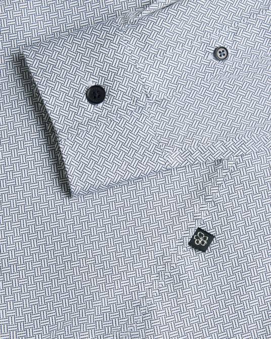 Ted Baker hombres 2ZFP1381 ropa camisa alham de manga larga con estampado geométrico Armada