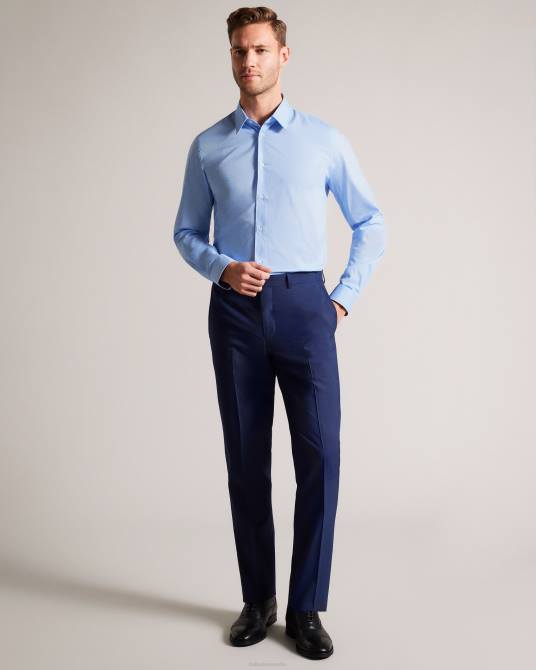 Ted Baker hombres 2ZFP1441 ropa camisa de lunares de manga larga de tritón azul