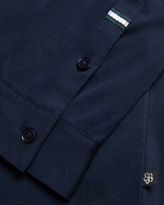 Ted Baker hombres 2ZFP1451 ropa toler polo de manga larga y corte slim Armada