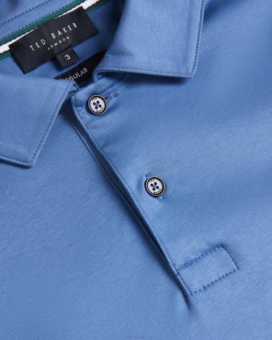 Ted Baker hombres 2ZFP1480 ropa toler polo de manga larga y corte slim azul oscuro