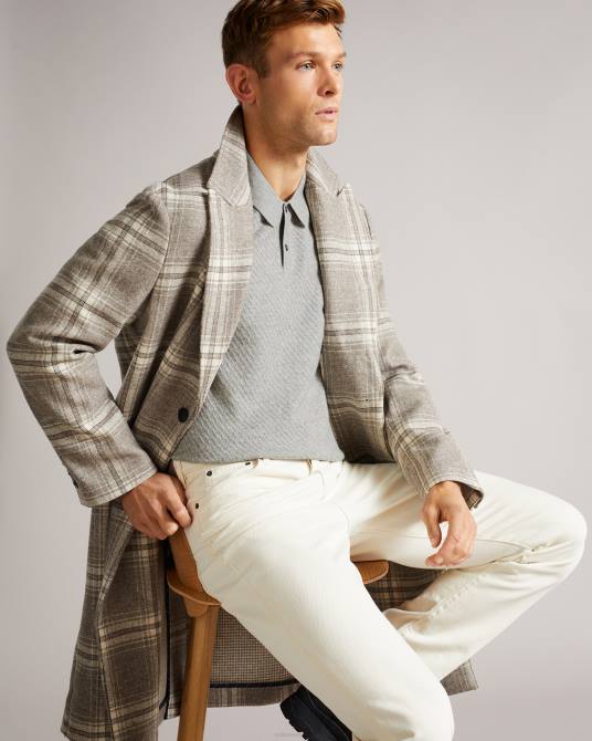 Ted Baker hombres 2ZFP1725 ropa polo texturizado de punto nixan ls marga gris